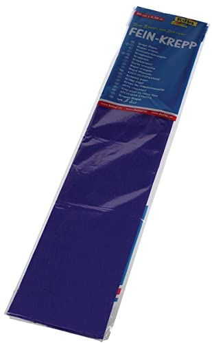 folia 822122-10 - Krepppapier, 10 Lagen in dunkelviolett, jede Lage ca. 50 x 250 cm, 32 g/m², sehr elastisches und dünnes Papier, mit einer unebenen und rauen Oberfläche