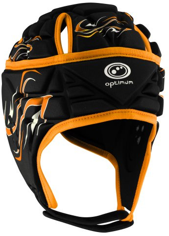 Optimum Inferno Casque Garçon, Noir/Orange, Taille L