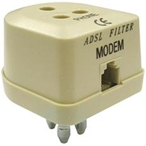 Filtro ADSL TRIPOLARE Rj11 Adattatore a muro Cordless PC Presa Tripla DF 8072070