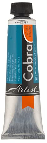 COBRA Talens wassermischbare Ölfarben, 40 ml, 565 Phthalo Türkis Blau