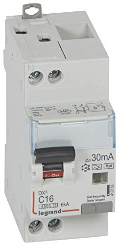 410753 Legrand Disjoncteur différentiel 16A type F 30mA - courbe C - DX³4500 1P+N