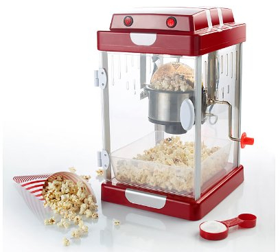 Rosenstein & Söhne Popcornmaschine: Retro-Popcorn-Maschine Movie im 50er-Jahre-Look (Popcornmaschine Retro, Design, Geburtstag)