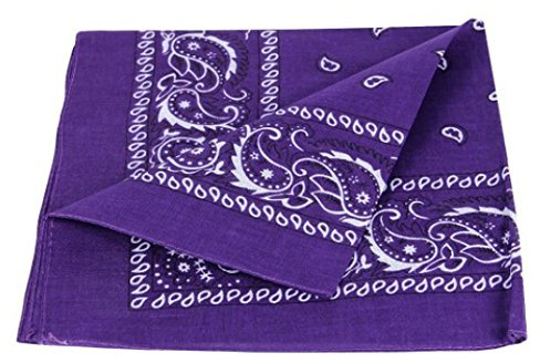 I LOVE DIY bandana en coton avec décoration cachemire multi-usages (violet foncé)