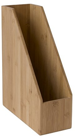 Osco Natural MOSO Bamboo Magazine File Organisers for Desk, Shelf Filing – Brochure & Document Holder, A4 Compatible – Stylish Eco Office Storage, (32×10×25.5 cm)