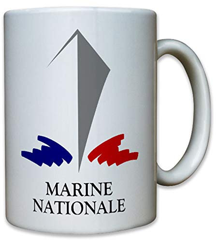 Tasse Copytec Céramique Ronde Bleu Marine 33 cl Passe au lave-vaisselle Armoiries françaises de la marine nationale française