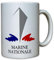 Tasse Copytec Céramique Ronde Bleu Marine 33 cl Passe au lave-vaisselle Armoiries françaises de la marine nationale française