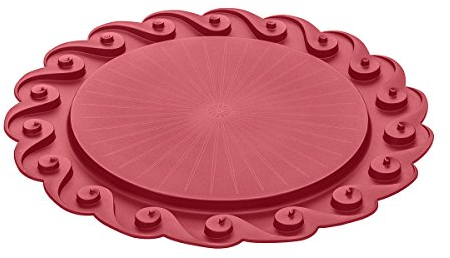 Koziol Amadeus Piatto per Dolci, 1 unità, Plastica, Bordeaux, 41.0 x 41.0 x 2.0 cm