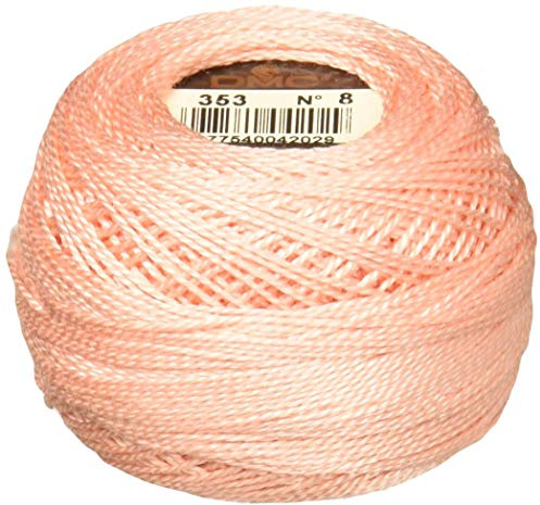 DMC 116 8-353 Pearl Cotton Thread Balls, Peach, Size 8