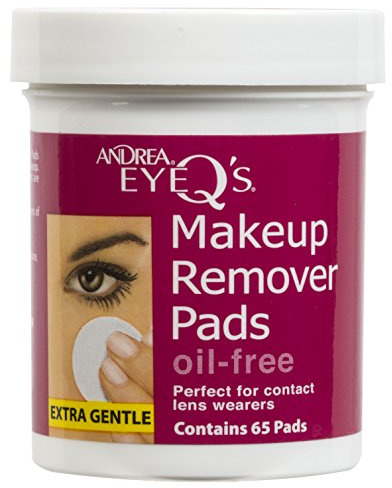Andrea Eye Q's Oil-free Eye Makeup Remover Pads, 65 Count (Pack of 6)