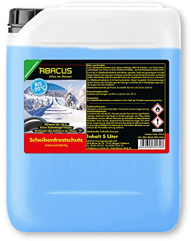 ABACUS® Scheibenfrostschutz bis -20 °C, Scheibenfrostschutz gebrauchsfertig, Scheibenwaschanlage – Scheibenfrostschutz gebrauchsfertig 5 Liter (1226.5)
