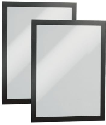 Durable Duraframe Self-Adhesive Magnetic Frame Black - Letter Size 8.5 x 11 - Document Frame For Internal Signage - Self-Adhesive Attachment - Pack of 2