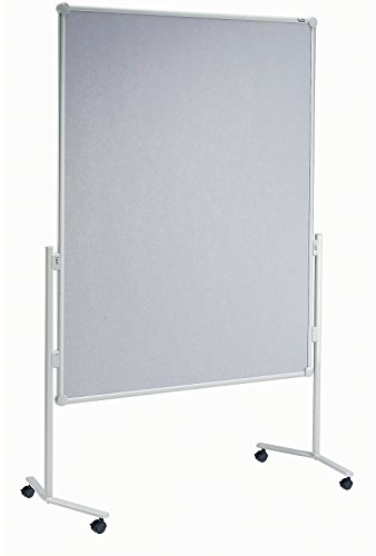 MAUL Professionelle Moderatorentafel 150 x 120cm, Pinnwand aus Glasfaser, Inklusive Blockhalter und Ablageschale, Hoch- oder Querformat möglich, Grau, 6380182, 1 Stück