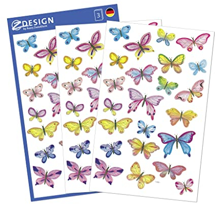 AVERY Zweckform 4390 Papier-Sticker Schmetterlinge 69 Aufkleber (Deko, selbstklebend, Scrapbooking, Tagebuch, Fotoalbum, Bullet Journal, Poesiealbum, Briefe, Freundschaftsbuch, Dekorieren)