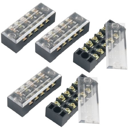 5 Pcs Dual Row 5 Position Screw Terminal Strip 600V 15A