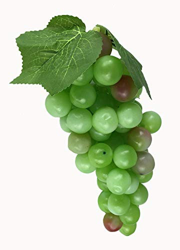 GMMH Künstliche Deko Trauben, (Grün, Rund, 20 cm) Lebensechte Weintrauben, Weinrebe, Plastikobst, Plastiktrauben, Plastikfrucht, Kunstobst, Dekoration, Hochzeitsdeko, Schaufenster, Küche, Hotel