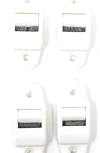 4 x Gurtführung mini mit Bürste und Rolle bis 14 mm Gurtbreite, Lochabstand 40 mm