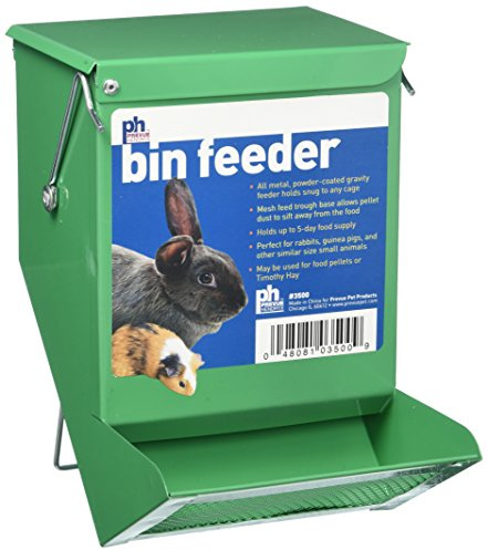 Prevue Pet Products Green Metal Small Animal Bin Feeder 3500, 7 1/8 x 3 7/8