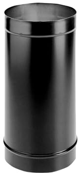 DuraVent 8DBK-48 DuraBlack Single Wall Wood Burning Black Stove Pipe Connector to Vent Smoke and Exhaust, 48 Inches Long x 8 Inch Diameter