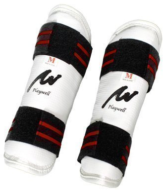 Playwell Martial Arts Elite White Vinyl Forearm Guards - XS