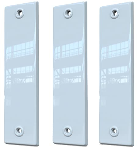 markiso® Rolladengurt Abdeckung geschlossen [Aluminium], Gurtwicklerblende – Gurtwickler Abdeckung, pulverbeschichtet Weiß, Lochabstände 135 mm, 160 mm, 185 mm, einfache Montage ohne Bohren