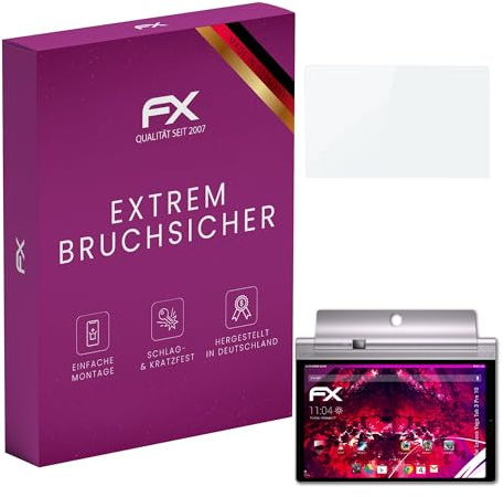 atFoliX Glasfolie kompatibel mit Lenovo Yoga Tab 3 Pro 10 Displayfolie, 9H Hybrid-Glass FX Schutzpanzer Folie
