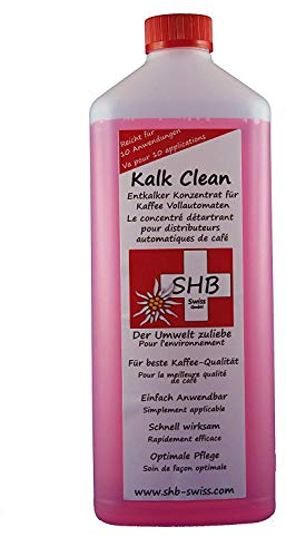 1000 ml SHB Swiss Kalk Clean Spezial Premium Entkalker Konzentrat mit Farbindikator für Kaffeevollautomaten, Kaffeemaschienen, Siebträger, Kapsel, Pad Maschinen, Wasserkocher Bad u.s.w.