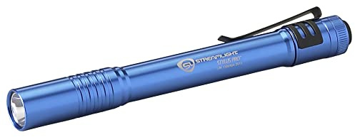 Streamlight 66122 Stylus Pro 100-Lumen Penlight With White LED, 2 AAA Alkaline Batteries and Removable Pocket Clip, Blue