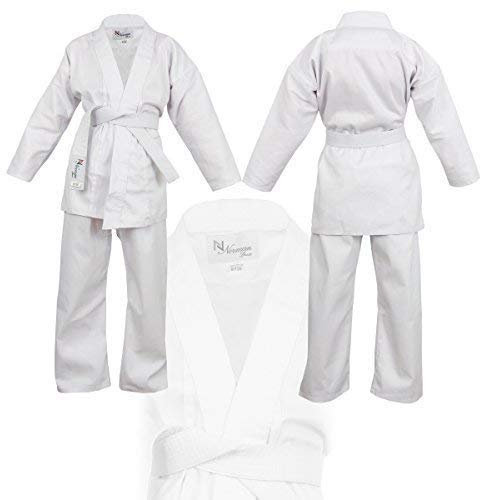 NORMAN Weiß Kinder Karate-Anzug Gratis Weißer Gürtel Kinder Karate-Anzug - Weiß, 150cm