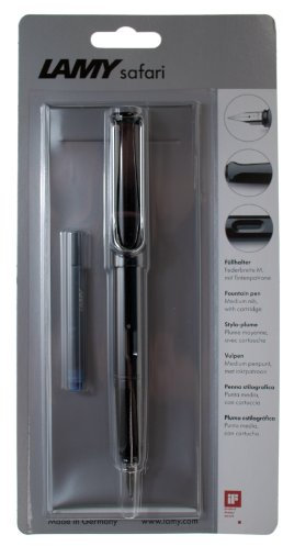 Lamy Safari Shiny Black Fountain Pen with Pen Case (Medium Nib)
