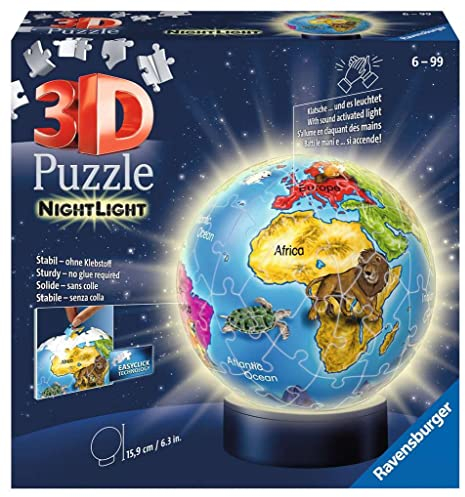 Ravensburger - 12184-3D Puzzle - Illuminated Globe - 72 Pezzi