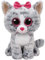 Carletto Ty 37075 Kiki, Katze mit Glitzeraugen, Glubschis, Beanie Boos, 24cm, Grau