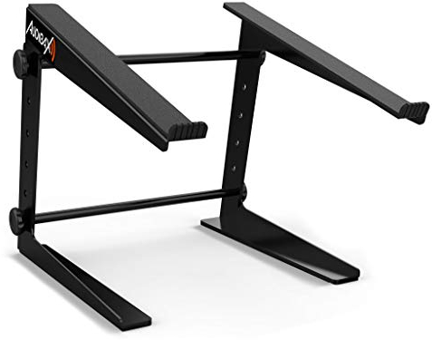 Audibax TOP-5 - Supporto per Laptop - Supporto per Computer per Cabina o Studio DJ - Altezza Regolabile da 16,5 a 25,5 cm - Copertura Inclusa - Supporto Pieghevole per Laptop per DJ - In Acciaio