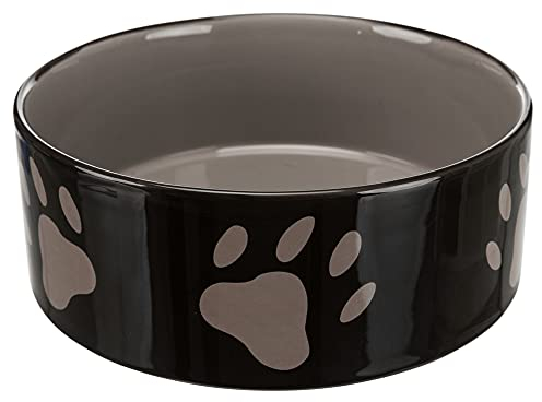 Trixie 24533 Keramiknapf mit Pfoten, 1,4 l/ø 20 cm, Sortierte Farbe (braun oder taupe)