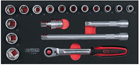 KS Tools SCS 1/2'' Steckschlüssel-Satz, 18-tlg. in 1/3 Systemeinlage