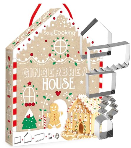 ScrapCooking 3975 Rostfritt stål Pepparkakshus Skärsats, 26,5 x 20 x 4 cm, Flerfärgad