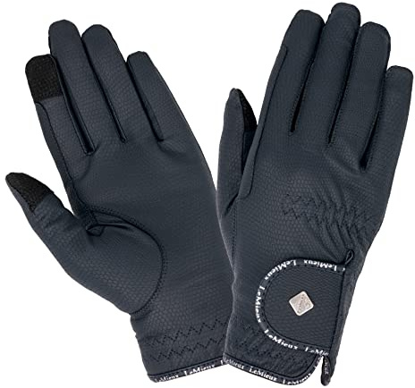 LeMieux Classic Riding Gloves - Touch Screen Compatible - Breathable - Black - Large