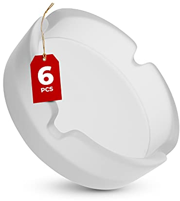 Praknu Aschenbecher Glas Matt Rund - 6er Set - Spülmaschinenfest - Stapelbar - Für Innen und Draußen