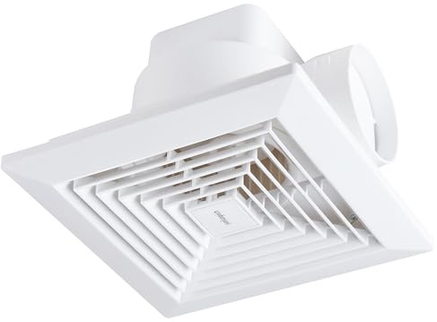 yanliangvich Bathroom Exhaust Fan, 10 Inch Ventilation Fan, 110 CFM 1.0 Sones Ultra-Quiet Bathroom Vent Fan, Square Exhaust Fan Ceiling Mount