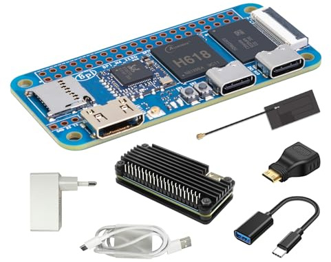 youyeetoo Banana Pi BPI-M4 Zero 1,5 GHz allwinner H618 fyrkärnig CPU SBC 2G LPDDR4 RAM 8G eMMC Flash on Board stöd 4K Display Run Ubuntu, Pi Zero 2 W alternativ (metallväska byggsats)