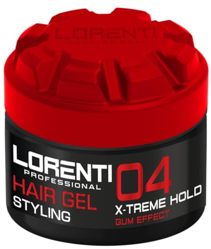 LORENTI TOKYO & SEOUL Barber Hair Styling Gel 04 X-Treme Gum Effect Hold 300 ml – gel per capelli uomo – forte tenuta – nessun incollaggio e senza residui – senza alcool – gel per capelli – look