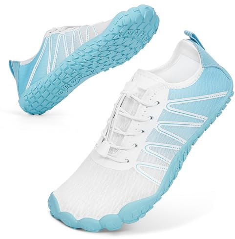 Bigzagger Barfuss Schuhe Damen Herren Sommer Barfußschuhe Damen Schnell Trocknend Badeschuhe mit Breite Zehenbox und Zero-Drop Sohle Unisex Barfussschuhe Traillaufschuhe Fitnessschuhe