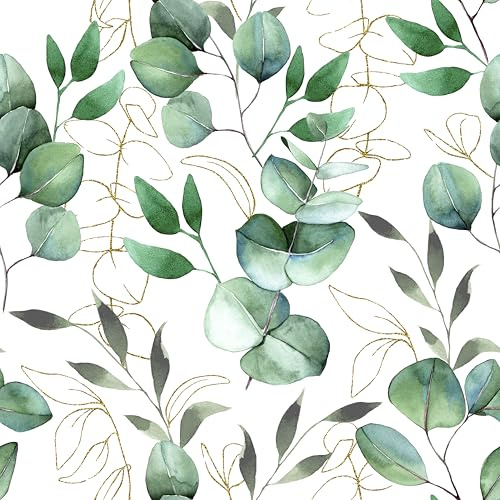 myforHD Självhäftande tapet blomma blad vintage 44 cm x 300 cm dekorativ bakgrund väggpapper klistermärke vinyl vardagsrum sovrum