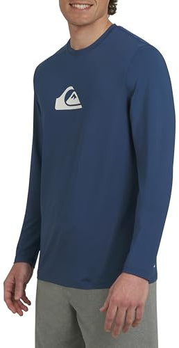 Quiksilver Men's Swimwear Regular Fit UPF 50 Long Sleeve Sun Tee Rash Guard Shirt (S-XXL)