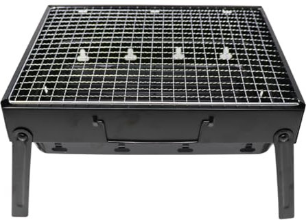 Juego completo de barbacoa de carbón vegetal portátil con depósito de cenizas, briquetas de coco, encendedores, cubiertos desechables y accesorios, todo en uno para jardín, balcón, camping, picnic y