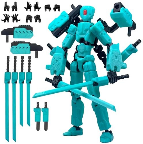 PkghoKids (Montaje completado) Juego de figuras de acción T13 de 8 pulgadas, figura de acción T 13 multiarticular, robot móvil Nova T-13, decoraciones de escritorio para amantes de los juegos