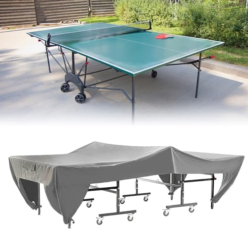 GAESHOW Copertura per Tavolo da Ping Pong, Copertura per Ping Pong da Esterno Impermeabile, Antipolvere, Impermeabile Anti-UV Oxford copertura ping pong Interno/Esterno (Grigio)
