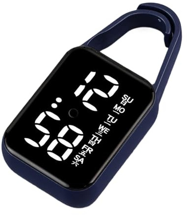XuQiZZpp Orologio elettronico a LED da appendere, con luce notturna, impermeabile, touch digitale, per donne, uomini, regalo, portachiavi, orologi da tasca