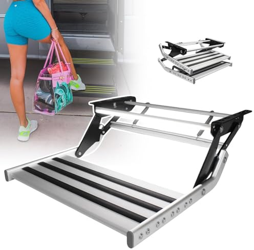 Marchepieds pliants électriques pour Camping-Car, marchepieds antidérapants en Aluminium Robuste, escalier de Caravane Pliant Automatique à Commande par interru(Singlelayer One Size)