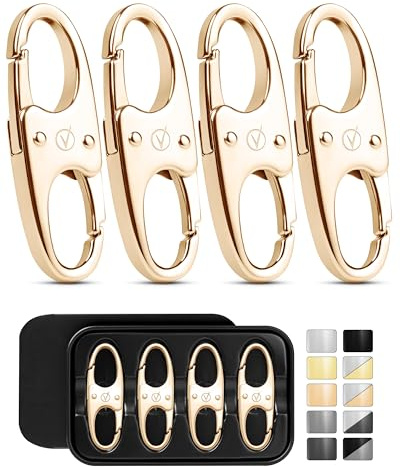 Vantamo Premium 4 Zipper Clips Anti Theft for Backpack, Luggage & Purse, Pull Replacement Zipper Locks, Purse Clip for Travel