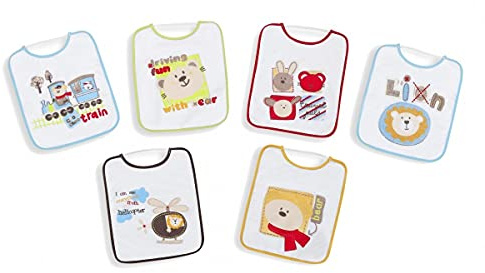 Interbaby 00181 - Pack de 12 baberos de 25x30 con goma, unisex
